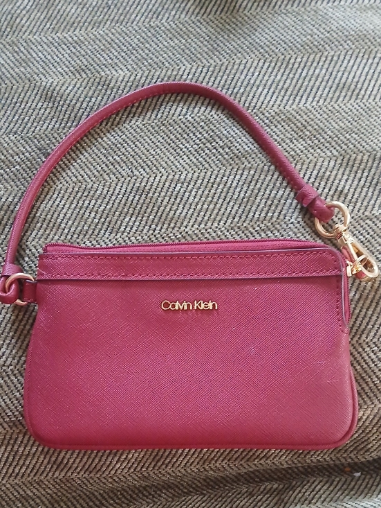 Calvin Klein Handbags - Calvin Klein Small Wristlet Clutch in Berry Pink